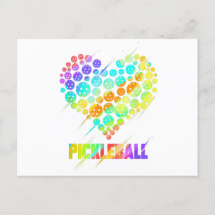 Pickleball Heart - Funny Colorful Paddle Sports Pl Postkarte