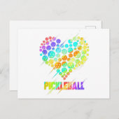 Pickleball Heart - Funny Colorful Paddle Sports Pl Postkarte (Vorne/Hinten)