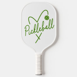 Pickleball Heart Green & White Paddle
