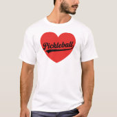 Pickleball Heart Love Sports Minimalist White Tee (Vorderseite)