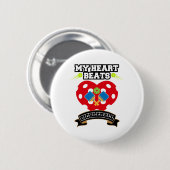 Pickleball Heart Paddle Ball Passion Sport Liebe Button (Vorne & Hinten)
