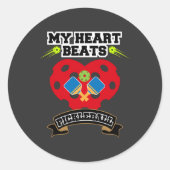 Pickleball Heart Paddle Ball Passion Sport Liebe Runder Aufkleber (Vorderseite)