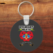 Pickleball Heart Paddle Ball Passion Sport Liebe Schlüsselanhänger (Vorderseite)
