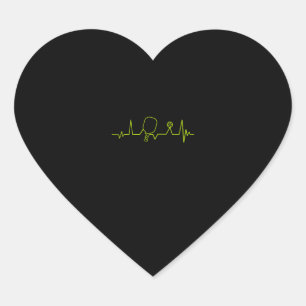 Pickleball Heartbeat T - Shirt Herz-Aufkleber