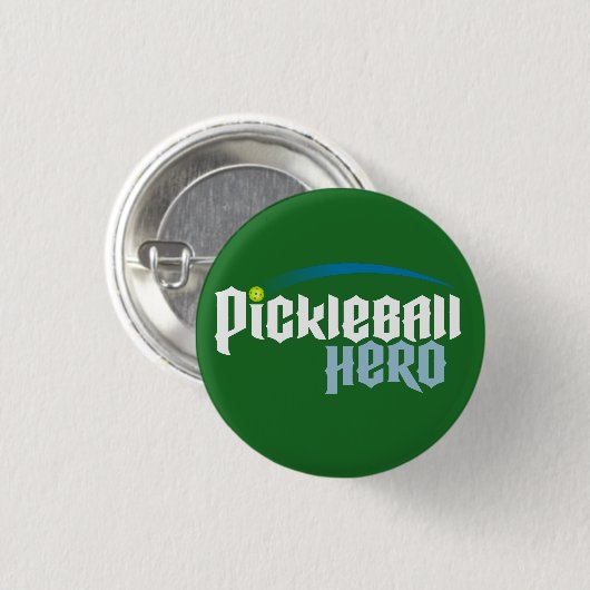 "Pickleball Held-" Logo-Knopf (Grün) Button (Vorne & Hinten)
