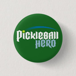 "Pickleball Held-" Logo-Knopf (Grün) Button