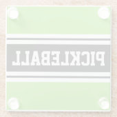 PICKLEBALL Helle Limone Schwarz-weiße Racing Strei Glasuntersetzer (Rückseite)