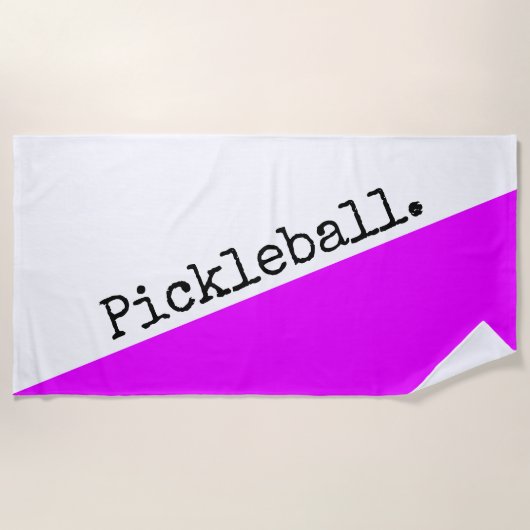 PICKLEBALL Helle tropenrosa, weißer Farbblock Strandtuch (Vorderseite)