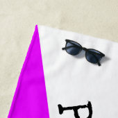 PICKLEBALL Helle tropenrosa, weißer Farbblock Strandtuch (Beispiel)