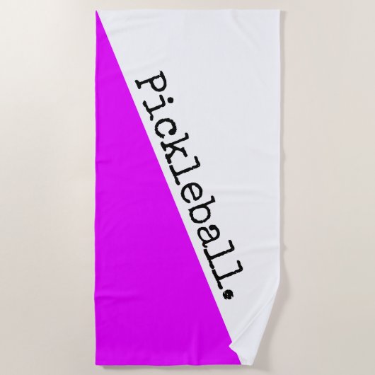 PICKLEBALL Helle tropenrosa, weißer Farbblock Strandtuch (Vorderseite)
