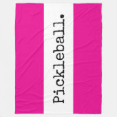 PICKLEBALL Helles Rosa Weiße Streifen Retro-Text Fleecedecke (Vorderseite)