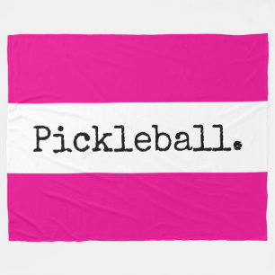 PICKLEBALL Helles Rosa Weiße Streifen Retro-Text Fleecedecke