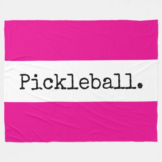 PICKLEBALL Helles Rosa Weiße Streifen Retro-Text Fleecedecke (Vorderseite (Horizontal))