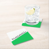 PICKLEBALL, hellgrün, weißer, schlanker Farbblock Rechteckiger Pappuntersetzer (Vor Ort)