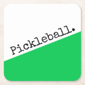 PICKLEBALL, hellgrün, weißer, schlanker Farbblock Rechteckiger Pappuntersetzer (Vorderseite)
