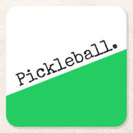 PICKLEBALL, hellgrün, weißer, schlanker Farbblock Rechteckiger Pappuntersetzer