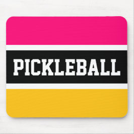 PICKLEBALL Hellrosa Schwarz-weiße Streifen Mousepad