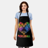 Pickleball Herbst Funny Colorful Paddle Sportspiel Schürze (Getragen)