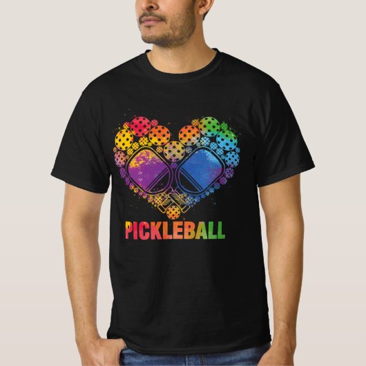 Pickleball Herbst Funny Colorful Paddle Sportspiel T-Shirt (Vorderseite)