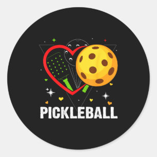 Pickleball Herz Liebe Pickle Ball Spieler Sport Runder Aufkleber
