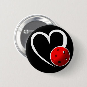 Pickleball Herz Valentine Liebe Rotes Schwarzes Sc Button
