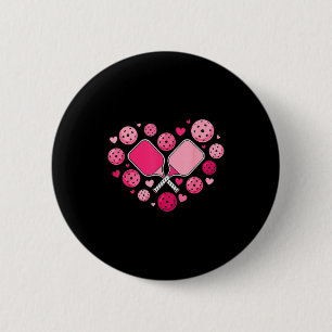 Pickleball Herz Valentins Frauen Mädchen Pickle Button