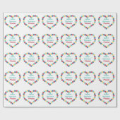 Pickleball-Herzen mit individuelle Name Geschenkpapier (Flach)