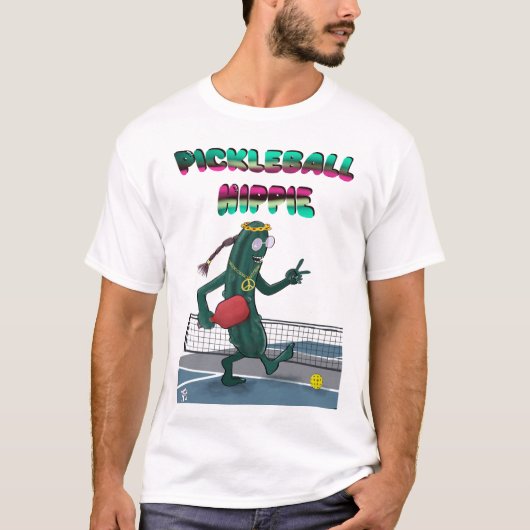 Pickleball Hippie T-Shirt (Vorderseite)