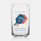 Pickleball Hochzeitsfeier kann Glas mit schicken L (Vorderseite)