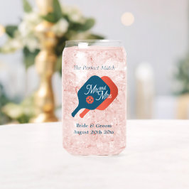 Pickleball Hochzeitsfeier kann Glas mit schicken L