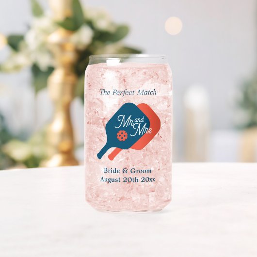 Pickleball Hochzeitsfeier kann Glas mit schicken L (Insitu (Hochzeit))