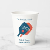 Pickleball Hochzeitszeitung Cup für das perfekte S Pappbecher (Vorderseite)