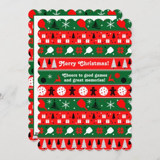 Pickleball Holiday Cheer Feiertagskarte (Vorne/Hinten)