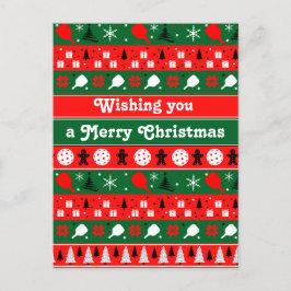 Pickleball Holiday Cheer Feiertagspostkarte