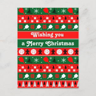 Pickleball Holiday Cheer Feiertagspostkarte