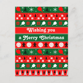 Pickleball Holiday Cheer Feiertagspostkarte