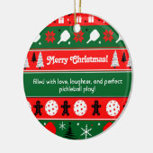 Pickleball Holiday Cheer Keramik Ornament (Links)