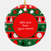 Pickleball Holiday Cheer Keramik Ornament (Hinten)