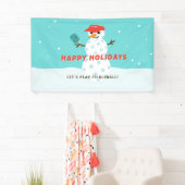 Pickleball Holiday Christmas Funny Snowman Party Banner (Insitu)