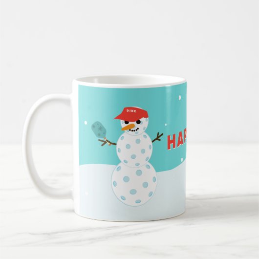 Pickleball Holiday Custom Humors Snowman Tasse (Links)