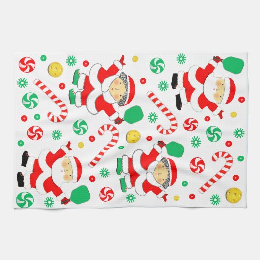 Pickleball Holiday Geschenk Geschirrtuch (Horizontal)