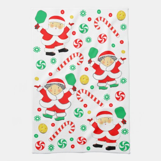 Pickleball Holiday Geschenk Geschirrtuch (Vertikal)