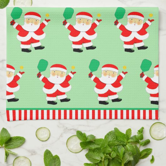 Pickleball Holiday Geschenk Geschirrtuch (Gefaltet)