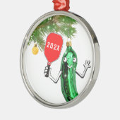 Pickleball Holiday Geschenk Ornament Aus Metall (Links)