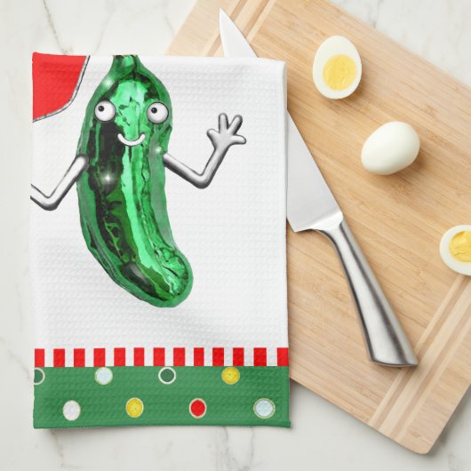 Pickleball Holiday Geschenke Geschirrtuch (Viertel Falte)