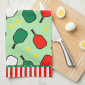 Pickleball Holiday Geschirrtuch (Viertel Falte)