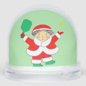 Pickleball Holiday Gift Mrs. Claus Snow Globe Schneekugeln (Rückseite)