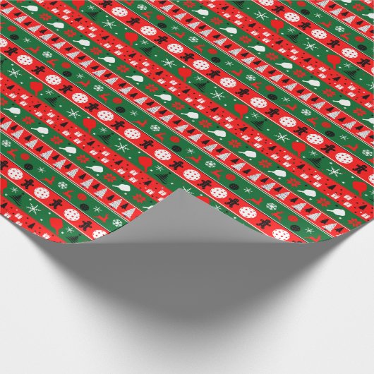 Pickleball Holiday Hustle Geschenkpapier (Ecke)
