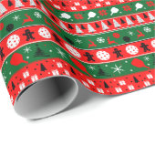 Pickleball Holiday Hustle Geschenkpapier (Rolleneckpunkt)