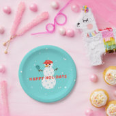 Pickleball Holiday Party Humorvolle Snowman Plate Pappteller (Party)